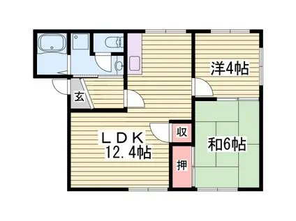 豊和ハイツ(2LDK/1階)の間取り写真
