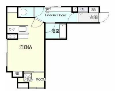 ポートピアHAKU(ワンルーム/4階)の間取り写真