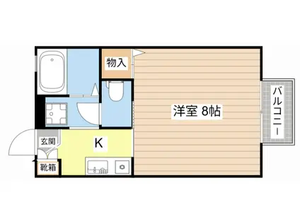 シャトーグランドハイムA(1K/2階)の間取り写真