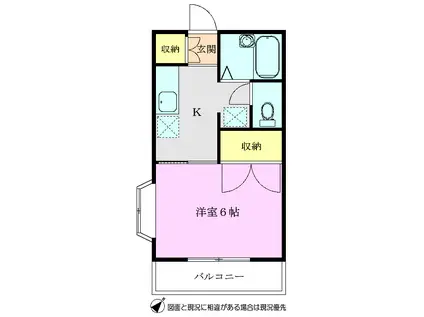 フラットワタナベ(1K/2階)の間取り写真