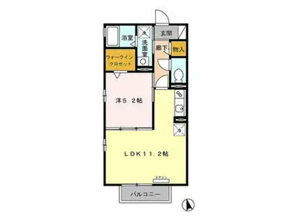 セジュール今池南(1LDK/2階)の間取り写真