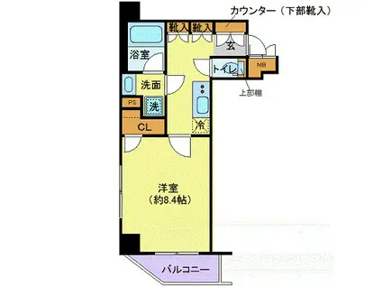 パレステュディオ麻布イースト(1K/3階)の間取り写真