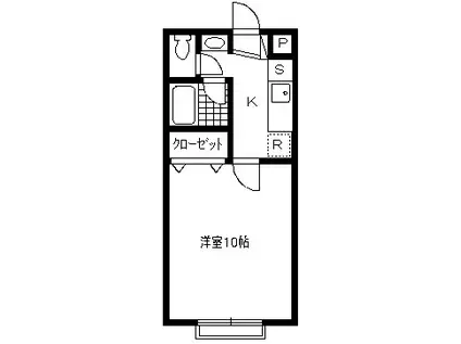 ＪＲ東北本線 矢幅駅 徒歩14分 3階建 築24年(1K/3階)の間取り写真