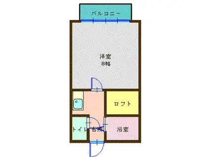 サンジュニア(1K/2階)の間取り写真