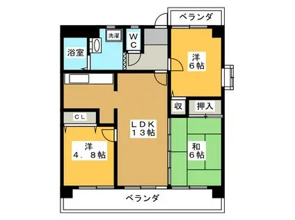 ルーミー22(3LDK/2階)の間取り写真