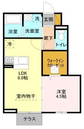 プレジール(1LDK/1階)の間取り写真