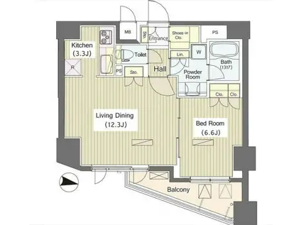 アイ・スイート東中野(1LDK/1階)の間取り写真
