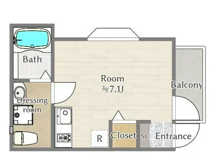 FUJISTA 中野(ワンルーム/1階)の間取り写真