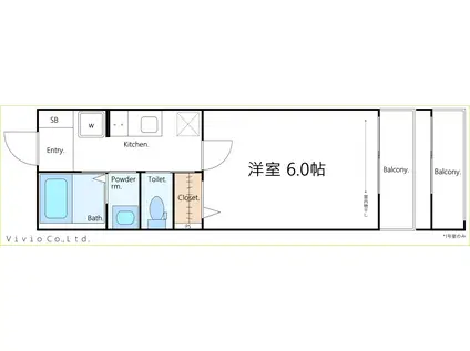SOLANA桶川西(1K/1階)の間取り写真