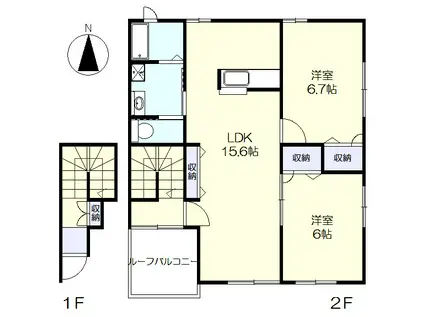 プランドール大橋(2LDK/2階)の間取り写真