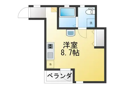 サクシード西門前 イースト(ワンルーム/3階)の間取り写真