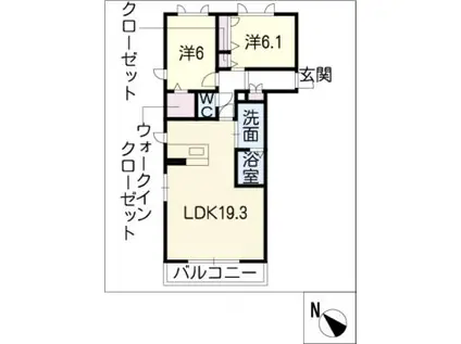 ミラベル(2LDK/2階)の間取り写真