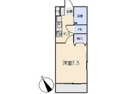 アンプルールリーブルキニーネSUN(1K/1階)の間取り写真