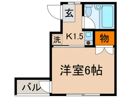マンション雲母(1K/2階)の間取り写真