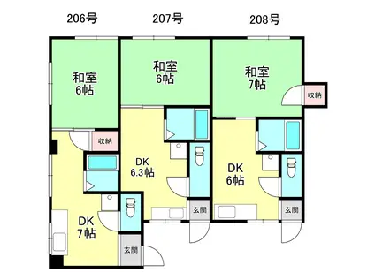 アイリー大和田(1DK/2階)の間取り写真