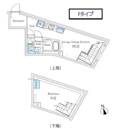 FIKA代々木上原(1LDK/2階)の間取り写真