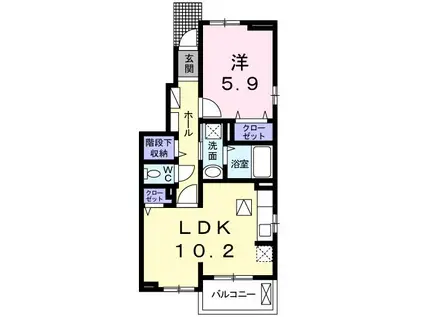 ラメールA(1LDK/1階)の間取り写真