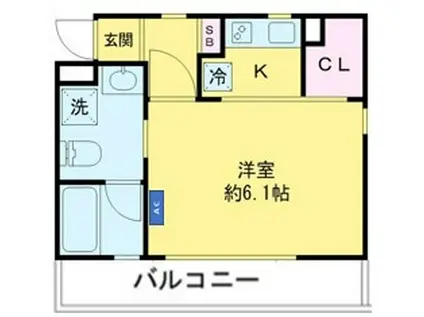 プラティーク池尻大橋(1K/3階)の間取り写真