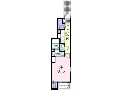 サマーフィールド(1K/1階)の間取り写真