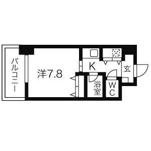 AXIS桜通内山(1K/12階)の間取り写真
