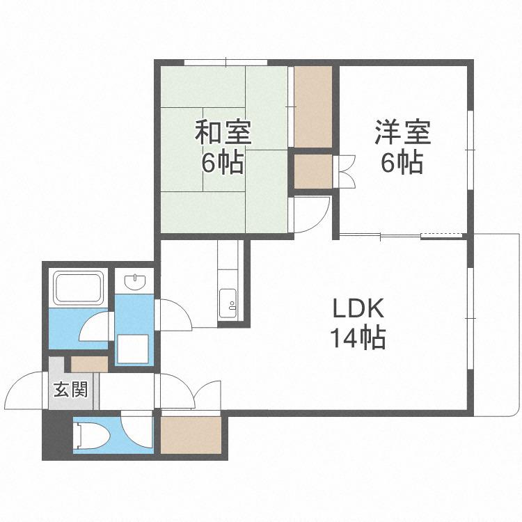 パストラル元町(2LDK/2階)の間取り写真