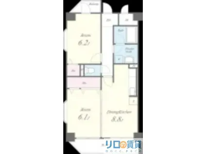 ミレニアム(2LDK/3階)の間取り写真