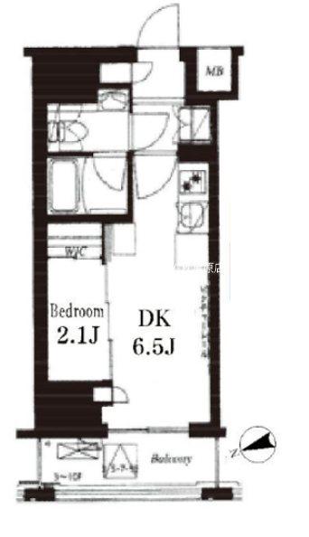 フレンシア御徒町(1DK/6階)の間取り写真