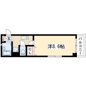 XーOVER21覚王山(ワンルーム/3階)の間取り写真
