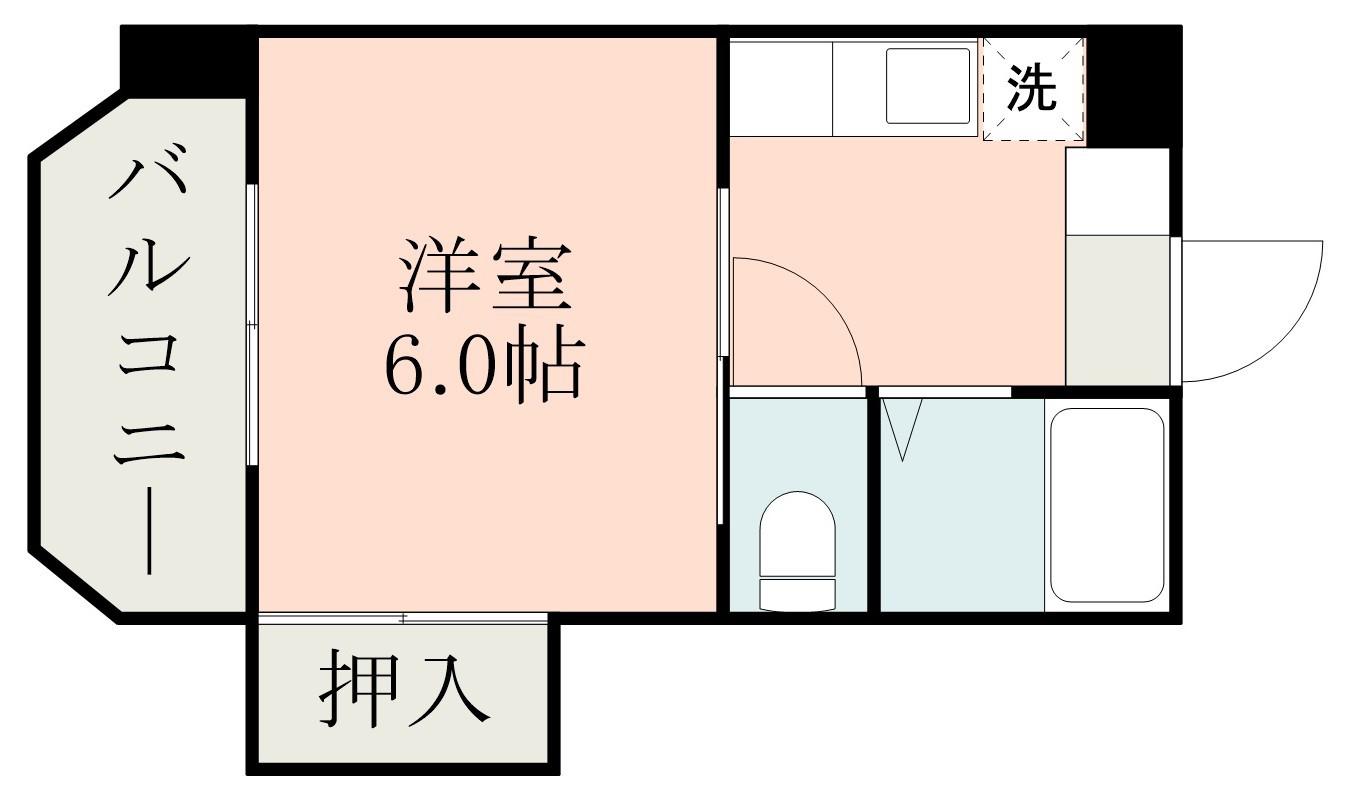 居川ビル(1K/2階)の間取り写真