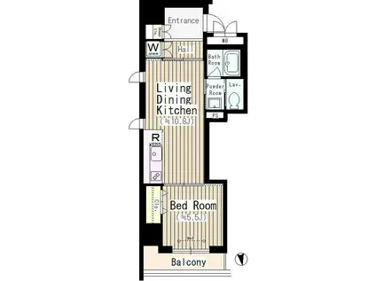 エス・スペース(1LDK/6階)の間取り写真