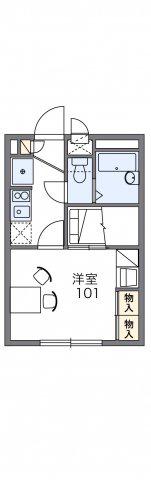 レオパレスCHEZ TOI(1K/1階)の間取り写真