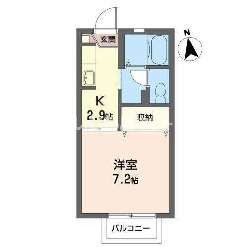 シティベース(1K/2階)の間取り写真