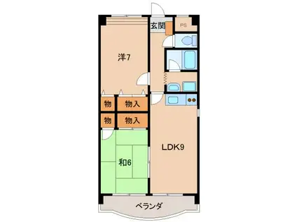 アヴァンセ21(2LDK/1階)の間取り写真