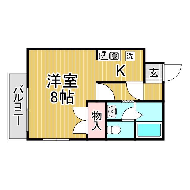 ハイツスズラン(1K/1階)の間取り写真