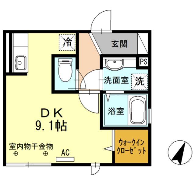 A-ROOM(ワンルーム/1階)の間取り写真