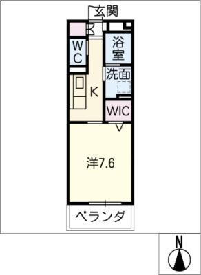 CASSINO(1K/3階)の間取り写真