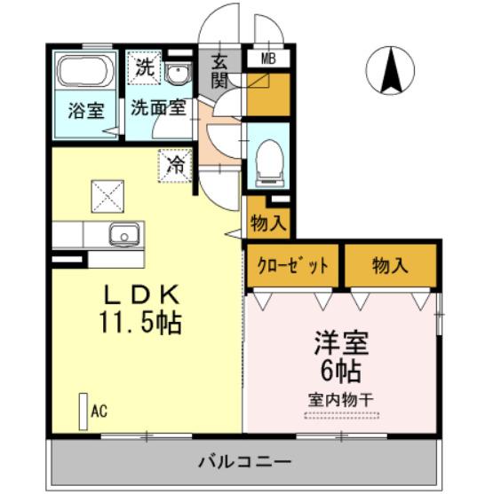 セジュール参番館(1LDK/1階)の間取り写真