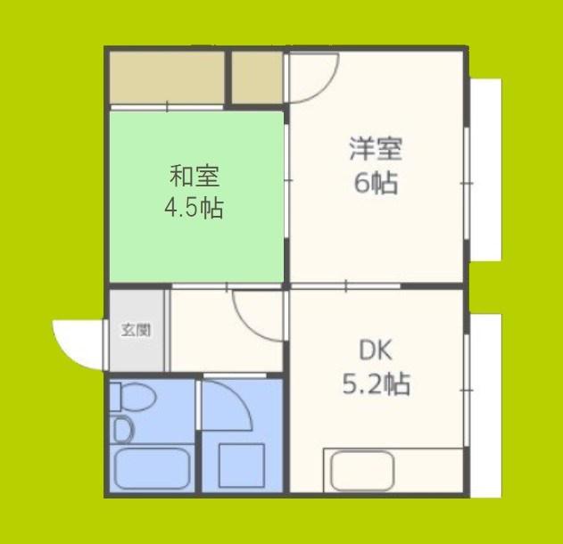 太平8号館(2DK/3階)の間取り写真