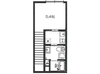 クラウンクレスト(ワンルーム/2階)の間取り写真