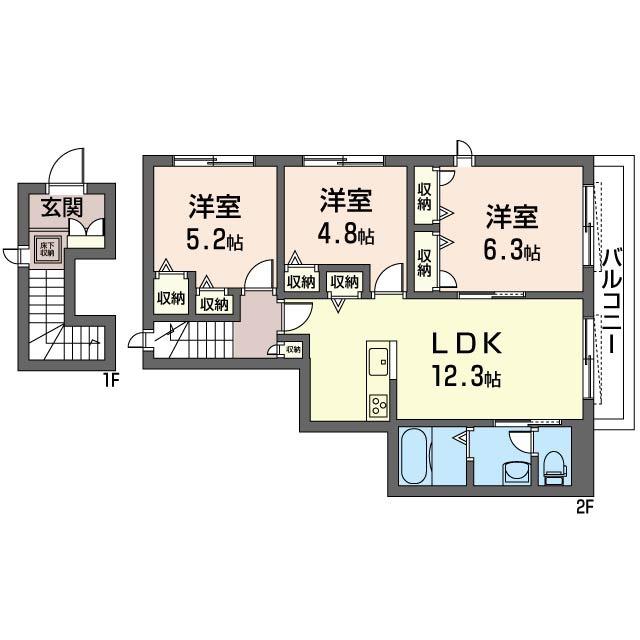 クレア大泉学園(3LDK/2階)の間取り写真