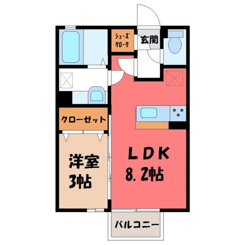クレアーレ(1LDK/2階)の間取り写真