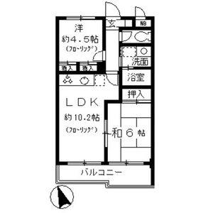 グランドール大幸II(2LDK/4階)の間取り写真