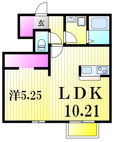 セナリオフォルム柏たなかII(1LDK/1階)の間取り写真