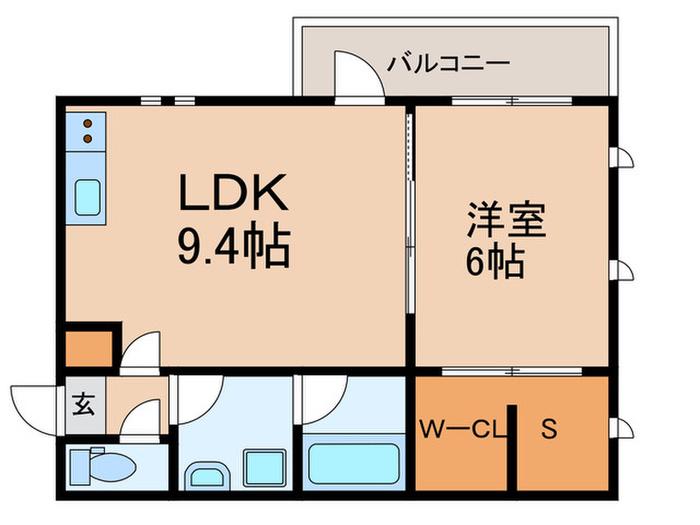 TRANQUILLITE(1LDK/1階)の間取り写真