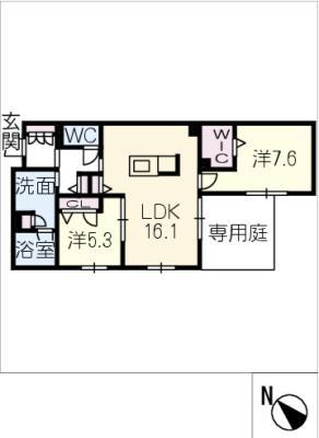 エステラス(2LDK/1階)の間取り写真