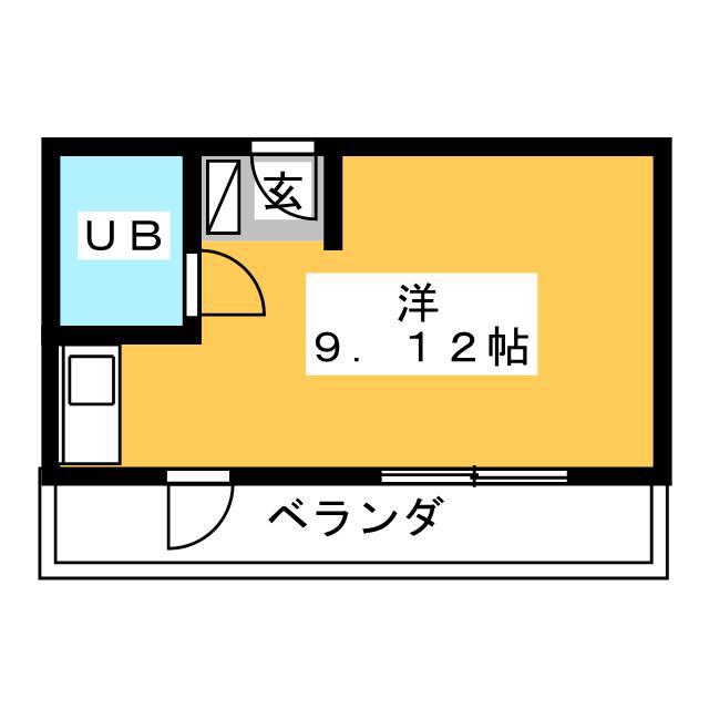 ＪＲ中央線 国立駅 徒歩14分 3階建 築36年(ワンルーム/2階)の間取り写真