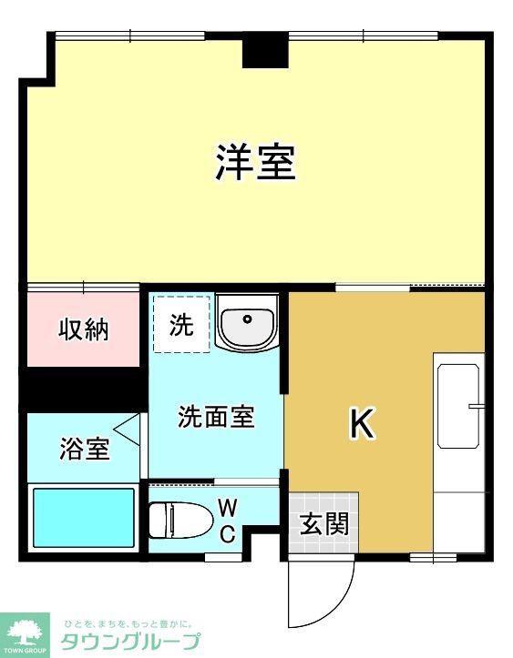 サウス長崎(1K/1階)の間取り写真