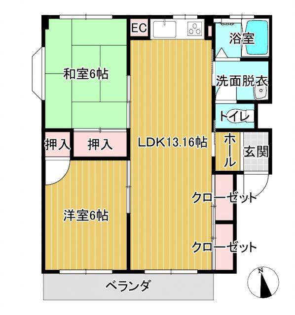ステイトリーハウス(2LDK/2階)の間取り写真