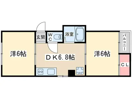 ハイツ浮田(2DK/2階)の間取り写真
