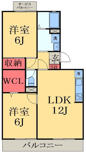 パンプキンハウス(2LDK/2階)の間取り写真